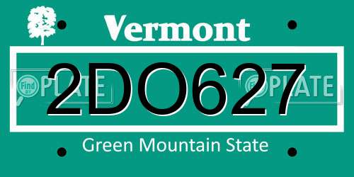 2DO627 Vermont License Plate