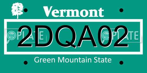 2DQA02 Vermont License Plate