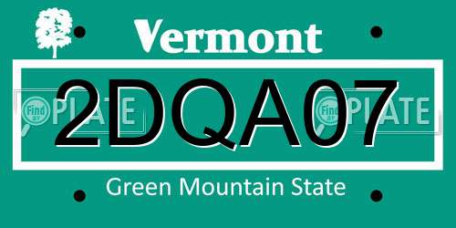 2DQA07 Vermont License Plate