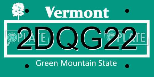2DQG22 Vermont License Plate