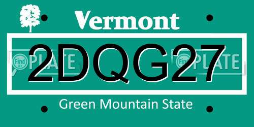 2DQG27 Vermont License Plate