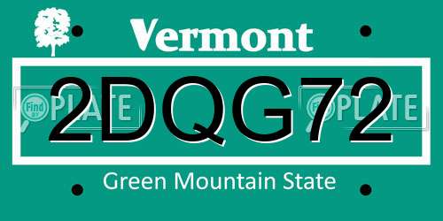 2DQG72 Vermont License Plate