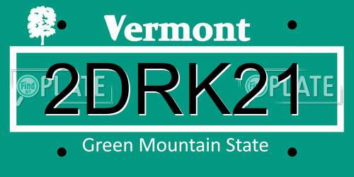 2DRK21 Vermont License Plate