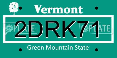 2DRK71 Vermont License Plate