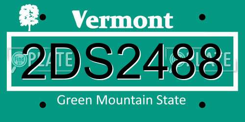 2DS2488 Vermont License Plate