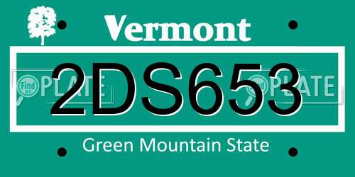 2DS653 Vermont License Plate