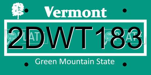 2DWT183 Vermont License Plate