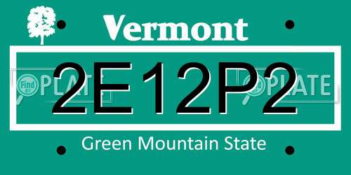 2E12P2 Vermont License Plate