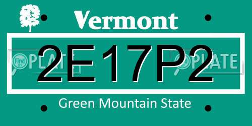 2E17P2 Vermont License Plate