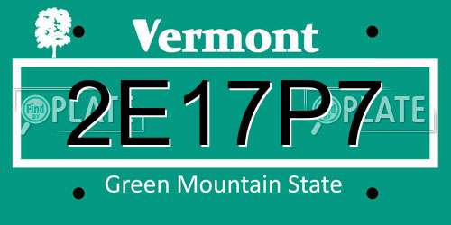 2E17P7 Vermont License Plate