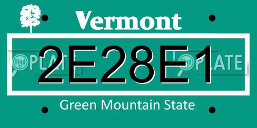 2E28E1 Vermont License Plate