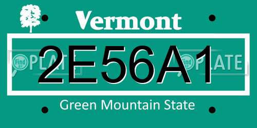 2E56A1 Vermont License Plate