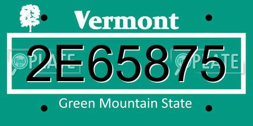 2E65875 Vermont License Plate