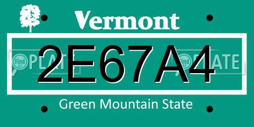 2E67A4 Vermont License Plate