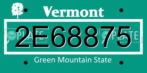2E68875 Vermont License Plate