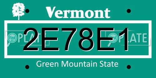 2E78E1 Vermont License Plate