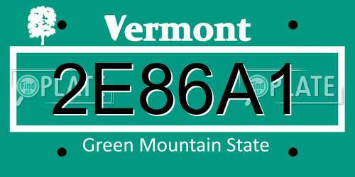 2E86A1 Vermont License Plate