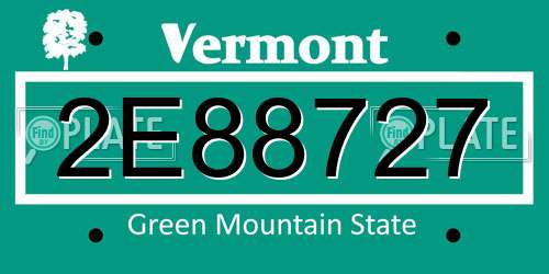 2E88727 Vermont License Plate
