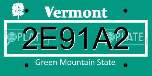 2E91A2 Vermont License Plate