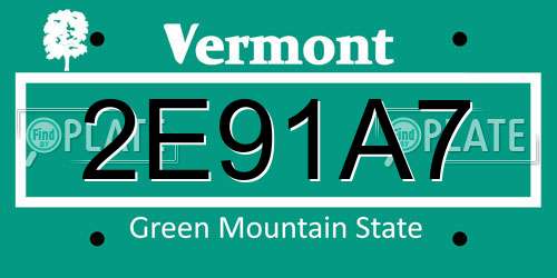 2E91A7 Vermont License Plate