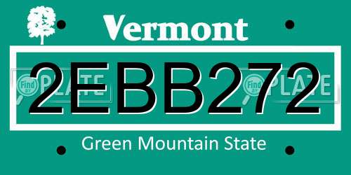 2EBB272 Vermont License Plate
