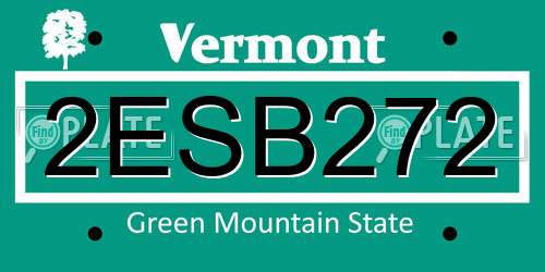 2ESB272 Vermont License Plate