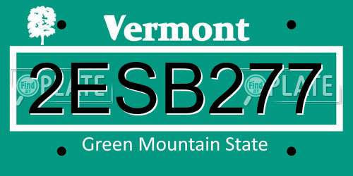 2ESB277 Vermont License Plate