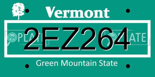 2EZ264 Vermont License Plate