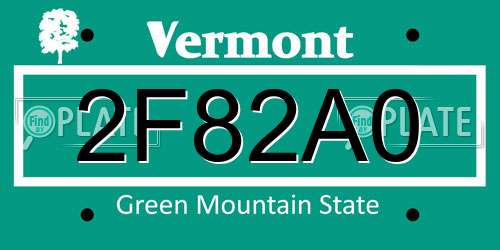 2F82A0 Vermont License Plate