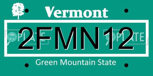 2FMN12 Vermont License Plate