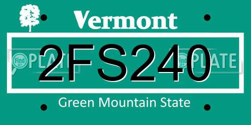 2FS240 Vermont License Plate