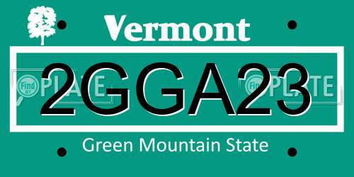 2GGA23 Vermont License Plate