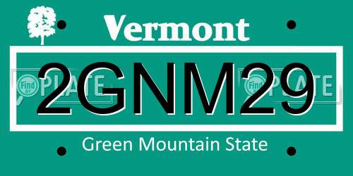 2GNM29 Vermont License Plate