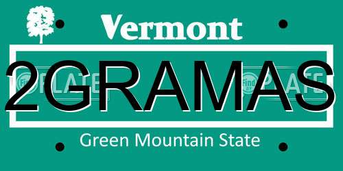 2GRAMAS Vermont License Plate
