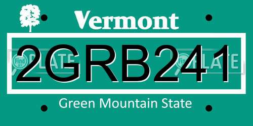 2GRB241 Vermont License Plate