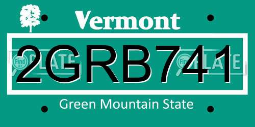2GRB741 Vermont License Plate
