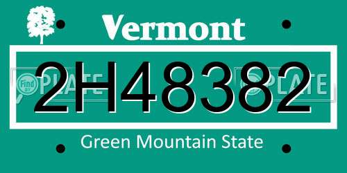 2H48382 Vermont License Plate