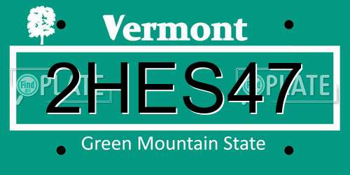 2HES47 Vermont License Plate