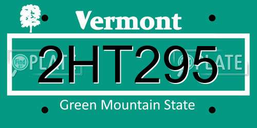 2HT295 Vermont License Plate