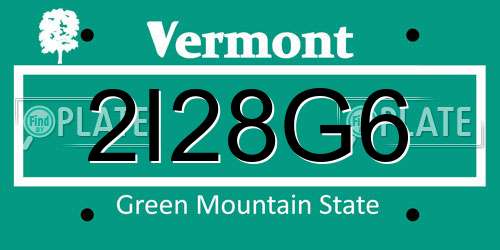 2I28G6 Vermont License Plate