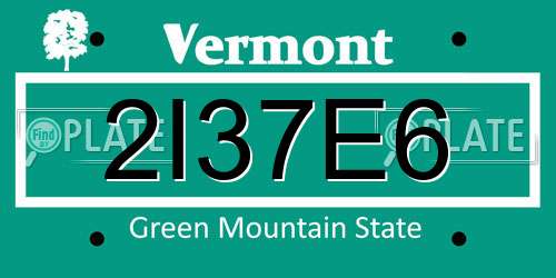 2I37E6 Vermont License Plate