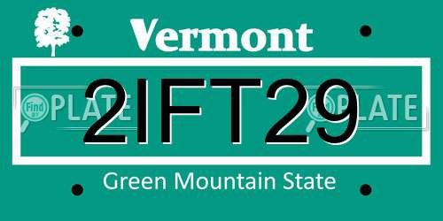 2IFT29 Vermont License Plate
