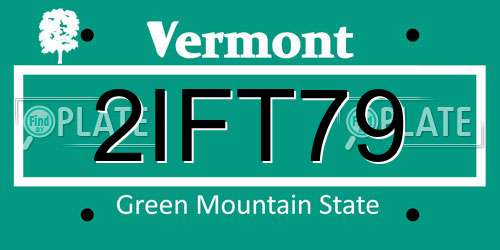 2IFT79 Vermont License Plate