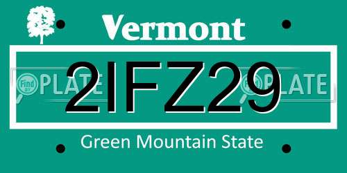 2IFZ29 Vermont License Plate