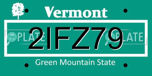 2IFZ79 Vermont License Plate