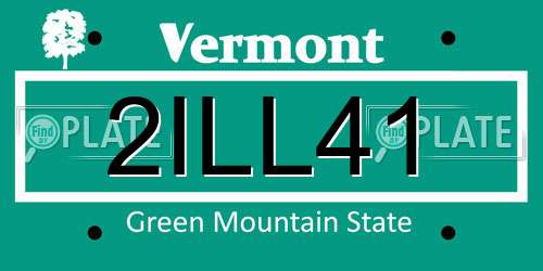 2ILL41 Vermont License Plate