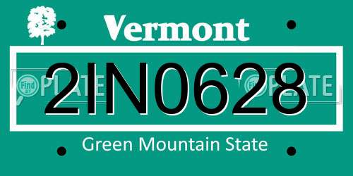 2IN0628 Vermont License Plate