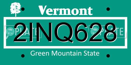 2INQ628 Vermont License Plate