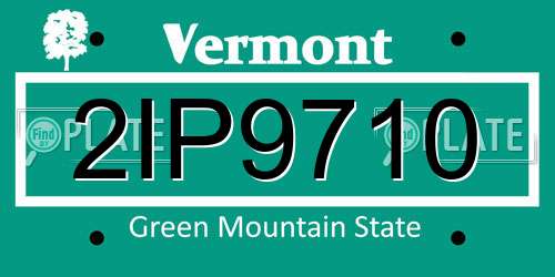 2IP9710 Vermont License Plate