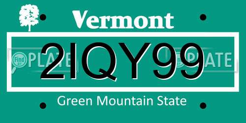 2IQY99 Vermont License Plate